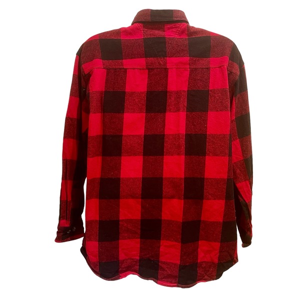 Work n Sport Heavy Flannel Shirt Button Up Men's XL Red Black 8.7.2:A-0003 - Picture 2 of 7